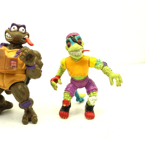 TMNT Teenage Mutant Ninja Turtle Action Figures Mondo Gecko/Donatello Pizza Toss - Picture 3 of 8